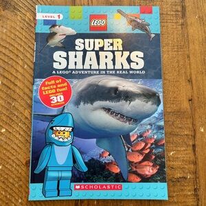 Lego book. Super Sharks. Level 1 reader. 30 stickers. Brand new.